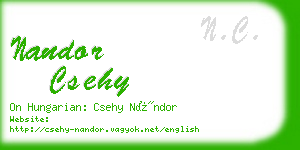 nandor csehy business card